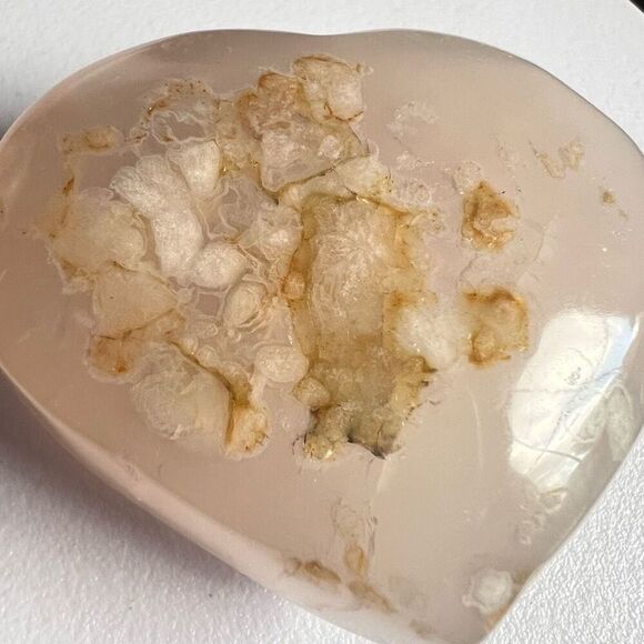 Flower Agate Heart Carving‎ (#7) - Picture 5 of 10